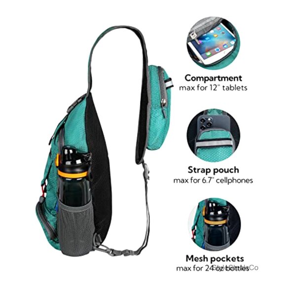 Foldable Hiking Daypack Sling Backpack Crossbody Bag Water-Resistant Polyester main image 5